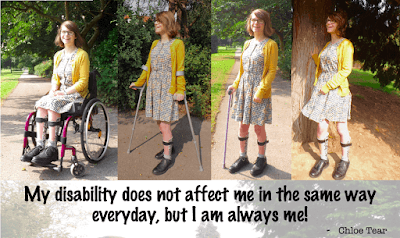Chloe showing the posibilities of an ambulatory wheelchair user