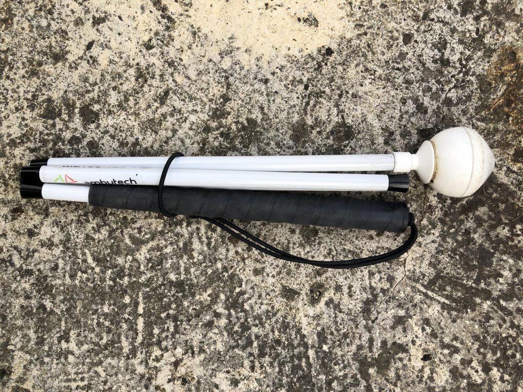 Cone on a pavement floor folded up