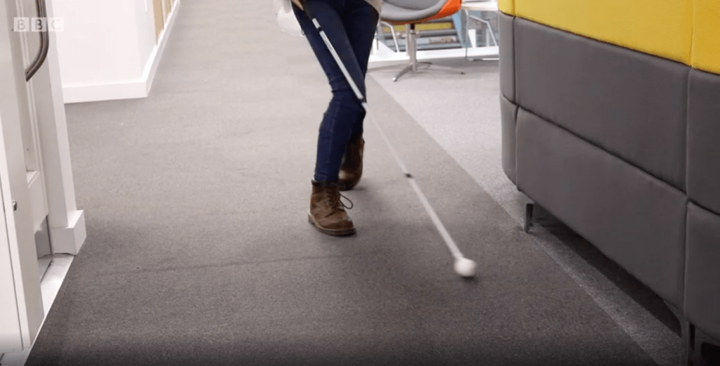 A cane on the floor