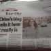 News paper with the heading, Chloe’s blog tells it how it really is.